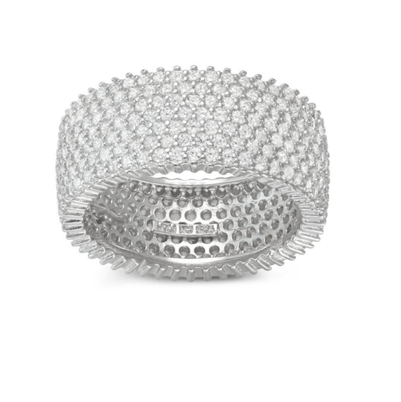 925 Sterling Silver Diamond Eternity Ring - Picture 2 of 16